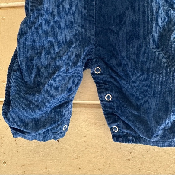 Vintage Classic Blue and Red Corduroy Overalls with Red Trim - Picture 5 of 7